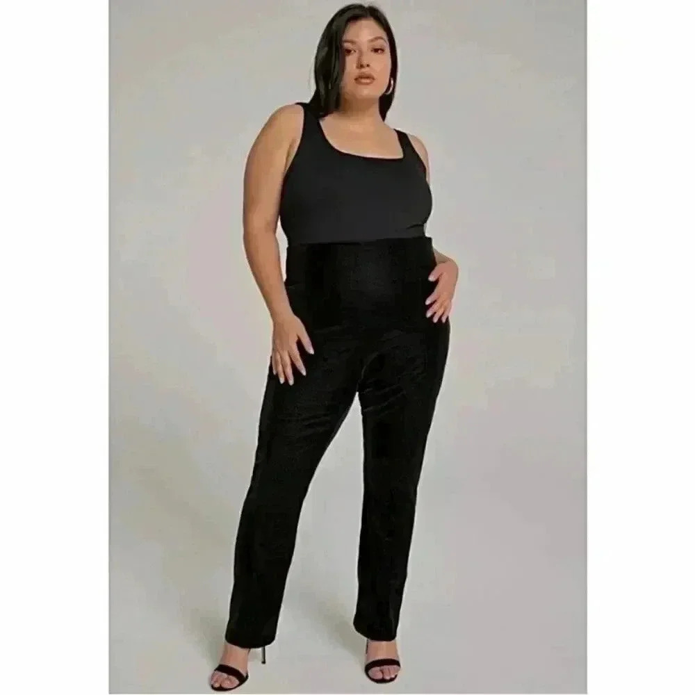 New Good American Faux Leather Pants Stretch Office Career Plus Size 2X
